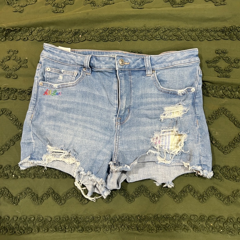 American Eagle Outfitters Ripped Blue Jean Shorts